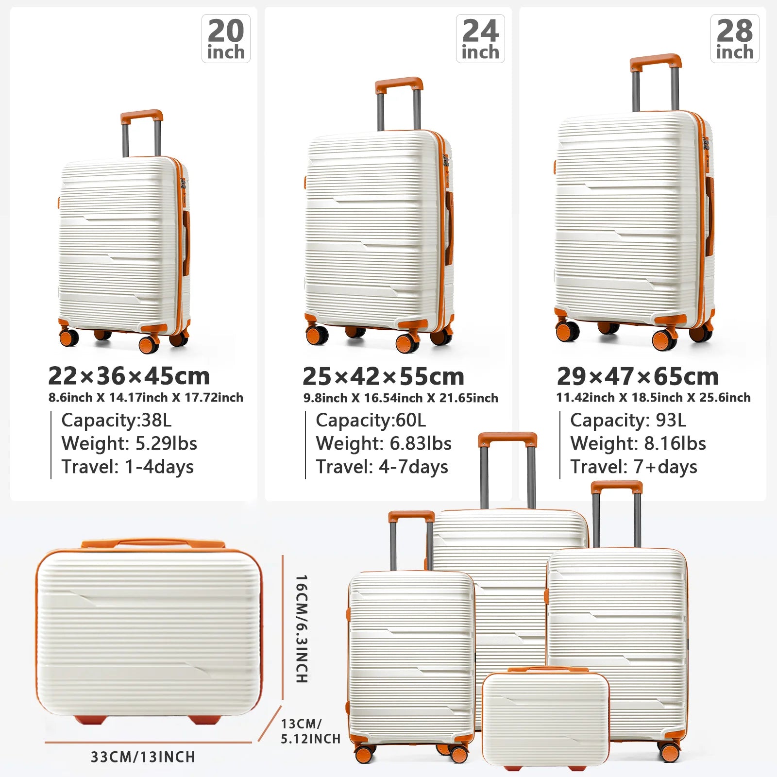 Suitcase Luggage Set - 4pcs